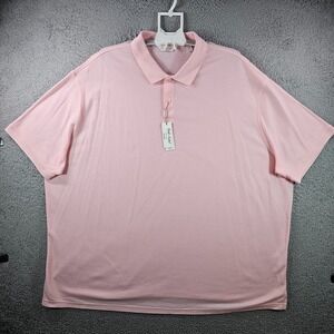 NEW Roundtree & Yorke Gold Label Polo Shirt Men 4XB Supima Light Pink Non-Iron